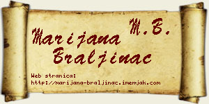 Marijana Braljinac vizit kartica